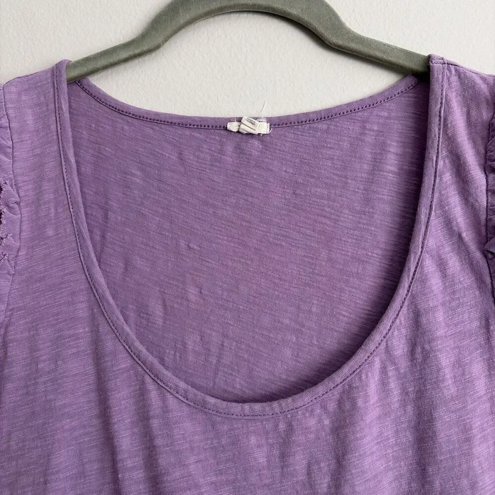 J Crew Womens Purple Sleeveless Dress Size Medium Scoop Neck Cotton Casual